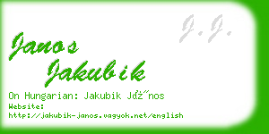 janos jakubik business card